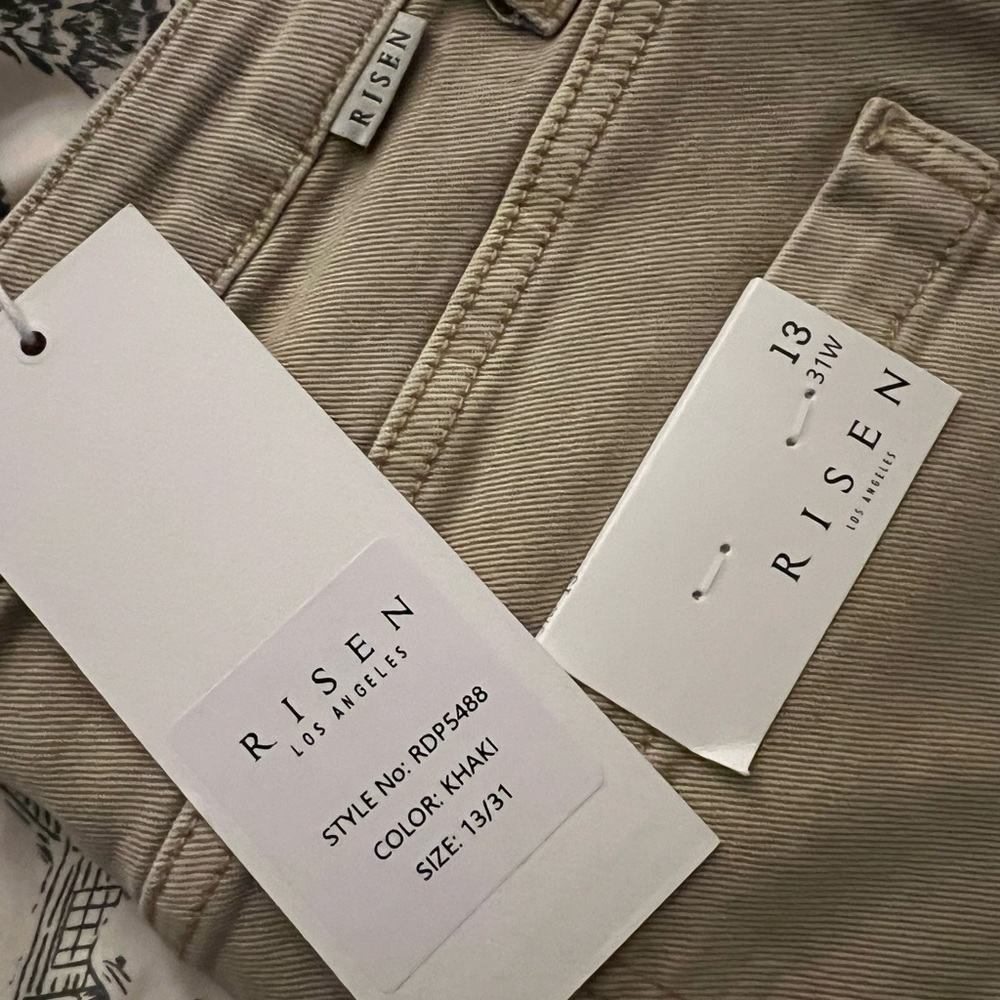 Khaki - High Rise Pants (Cargo) - Picture 3 of 4